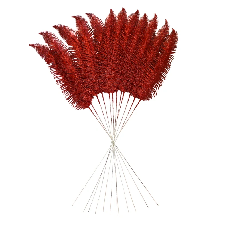 Větvička kapradí 50cm - červená