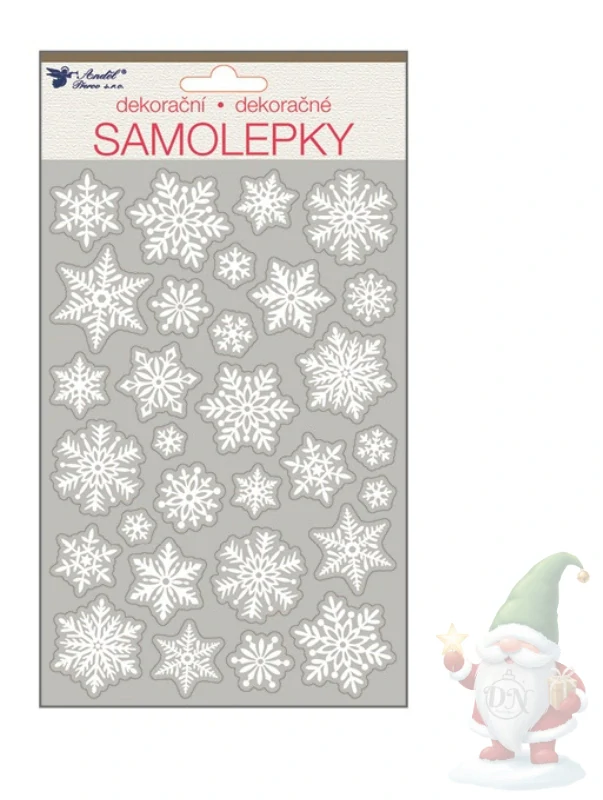 Samolepky bílé s glitry