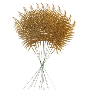 Větvička kapradí 60cm - zlatá