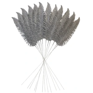 Větvička kapradí 50cm - stříbrná